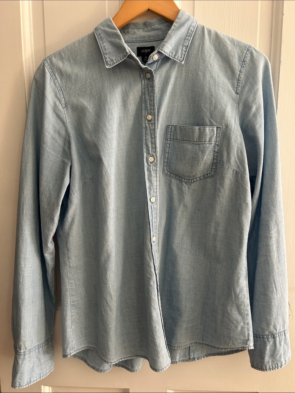 J. Crew Light Chambray Button-Up Shirt - Pale Blue